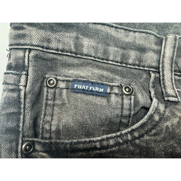 Phat Farm Boys Black Skinny Fit Stretch Moto Denim Jeans - Size 16 (30x28.5) - Picture 6 of 9